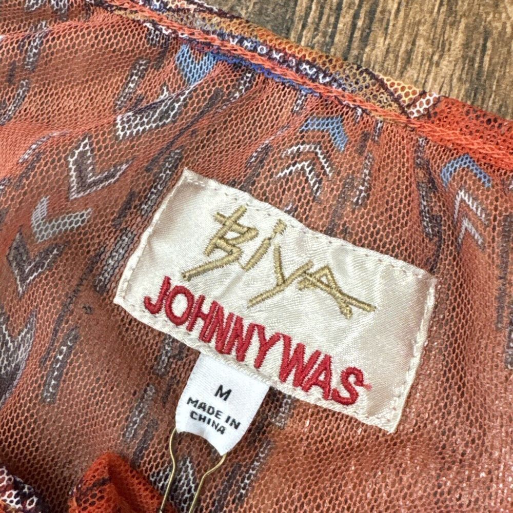 NWT WOMENS‎ JOHNNY WAS BIYA ORANGE COLORFUL PAISLEY EYELET MESH BLOUSE W/ SLIP M - Picture 15 of 16